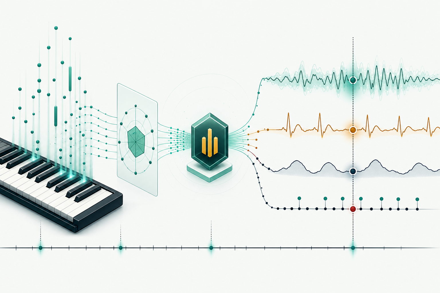 Live MIDI harmonic tokens synchronized with EEG, cardiovascular, and behavioral signals